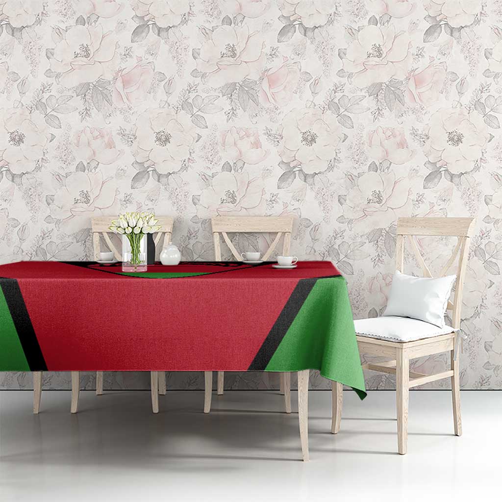 Malawi Flag Tablecloth Colors Blended with National Emblem - Symbolic Design