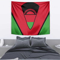 Malawi flag tapestry hanging, red and green flag with black emblem