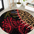 Malawi Round Carpet Coat of Arms & Leopard Print - Unique Motif Fusion