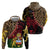 Malawi Zip Hoodie Coat of Arms & Leopard Print - Unique Motif Fusion