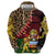 Malawi Zip Hoodie Coat of Arms & Leopard Print - Unique Motif Fusion