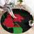 Malawi Map Shaped Lion Round Carpet Unique Country and Wildlife Fusion Design