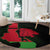 Malawi Map Shaped Lion Round Carpet Unique Country and Wildlife Fusion Design