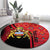 Malawi Patterns Round Carpet Blended with Flag Colors & National Emblem - Cultural Fusion Design