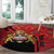 Malawi Patterns Round Carpet Blended with Flag Colors & National Emblem - Cultural Fusion Design