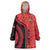 Malawi Patterns Wearable Blanket Hoodie Blended with Flag Colors & National Emblem - Cultural Fusion Design