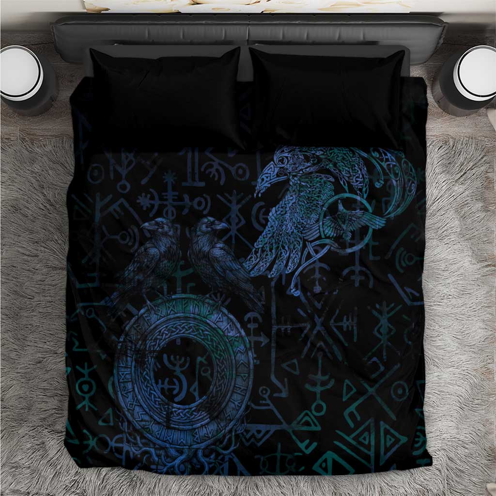 Odin Norse Mythology Bedding Set Viking Rune Art Style