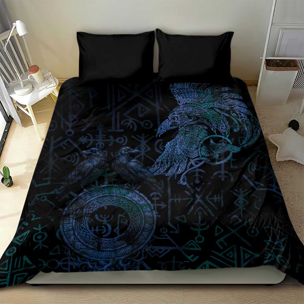 Odin Norse Mythology Bedding Set Viking Rune Art Style