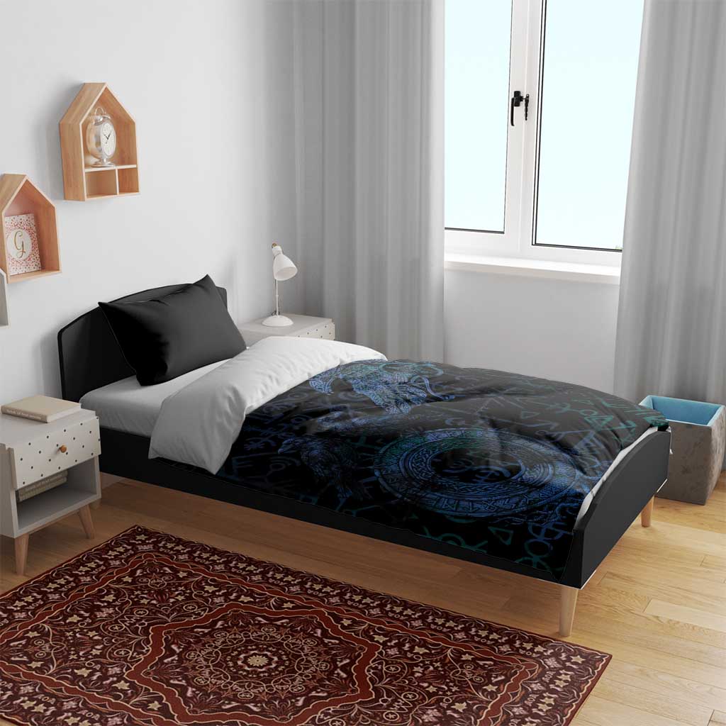 Odin Norse Mythology Bedding Set Viking Rune Art Style