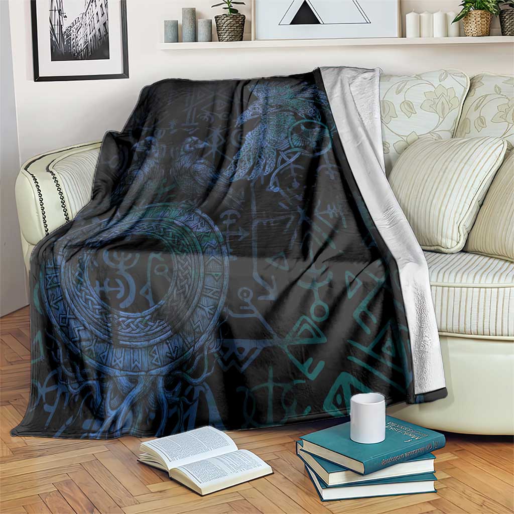 Odin Norse Mythology Blanket Viking Rune Art Style