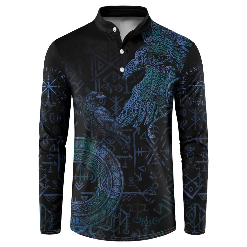 Odin Norse Mythology Button Sweatshirt Viking Rune Art Style