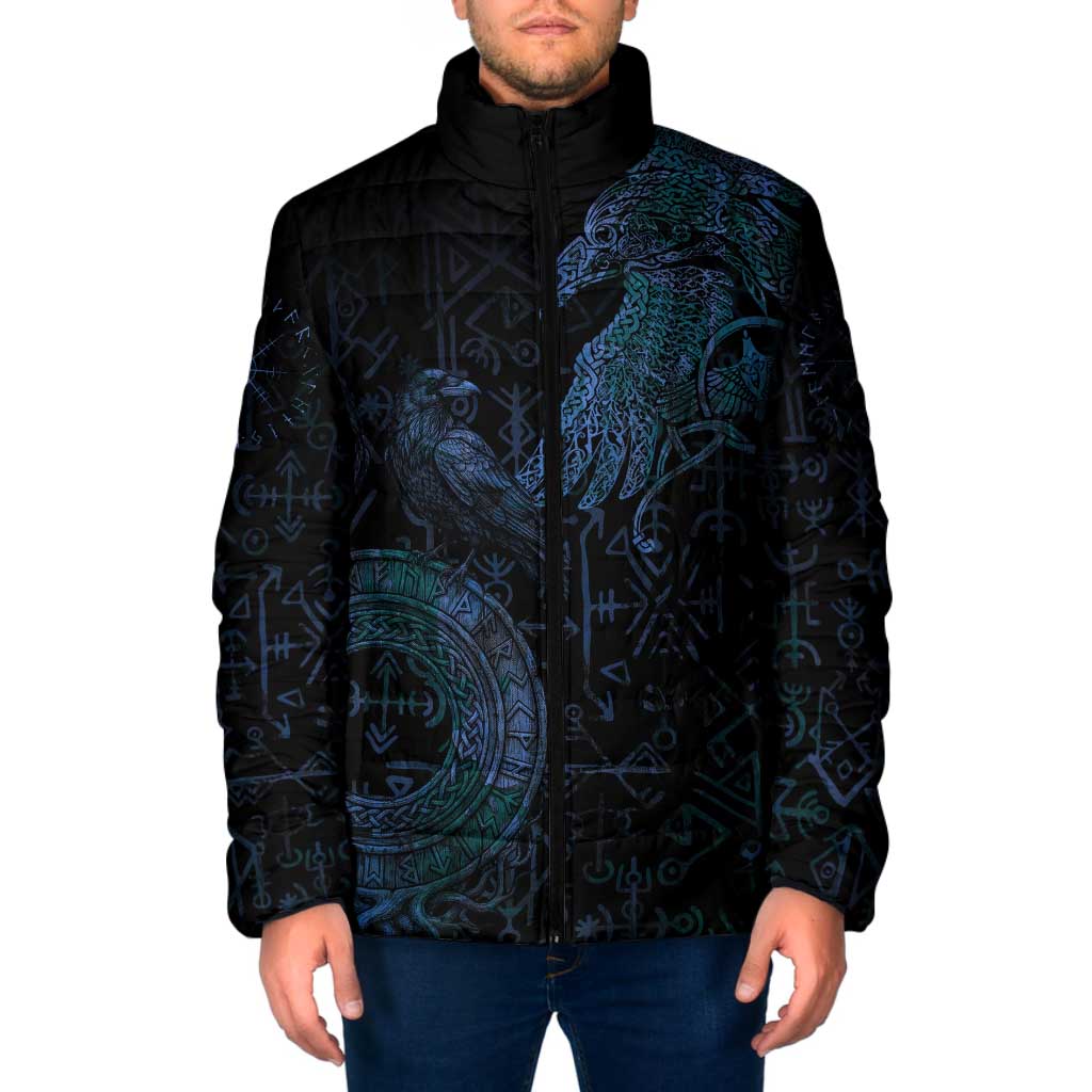 Odin Norse Mythology Padded Jacket Viking Rune Art Style