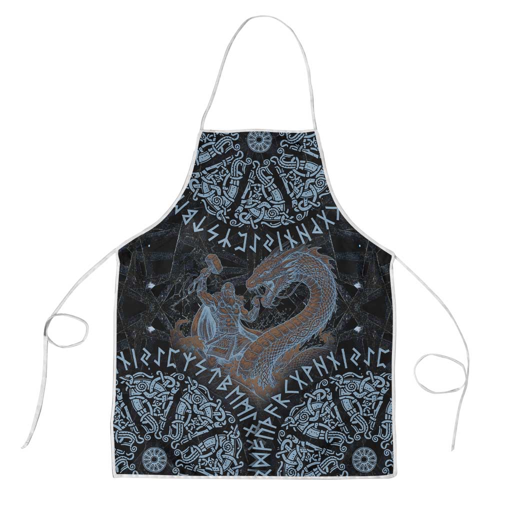 Thor and Jormungandr Norse Mythology Viking Apron Celtic Knot and Rune Art Style