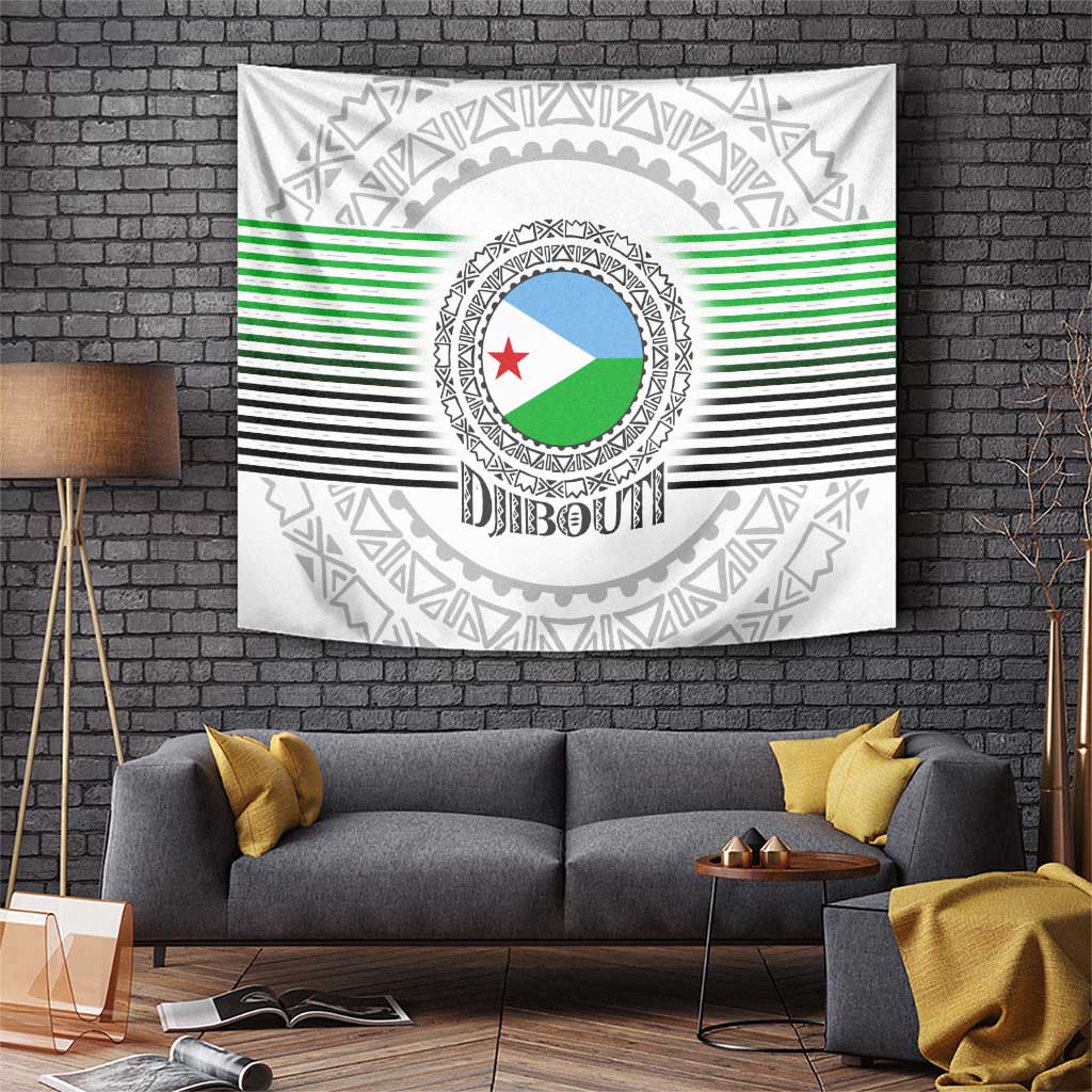 Djibouti Roots Tapestry Urban Streetwear with African Tribal Design & Patriotic Elements