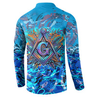 Prince Hall Freemasonry Button Sweatshirt Compasses Masonic Art - Urban Graffiti Style