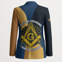Prince Hall Freemasonry Blazer Square and Compasses Gold Blue Geometric