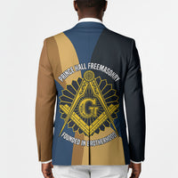 Prince Hall Freemasonry Blazer Square and Compasses Gold Blue Geometric