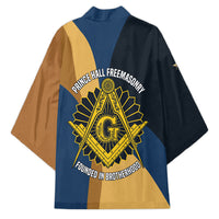 Prince Hall Freemasonry Kimono Square and Compasses Gold Blue Geometric
