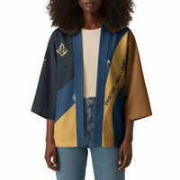 Prince Hall Freemasonry Kimono Square and Compasses Gold Blue Geometric