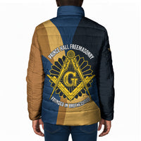 Prince Hall Freemasonry Padded Jacket Square and Compasses Gold Blue Geometric