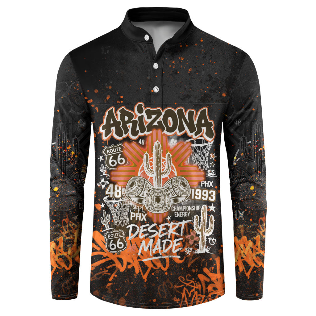 Personalized Arizona Button Sweatshirt Graffiti Street Art Southwest Cactus Route 66 Retro