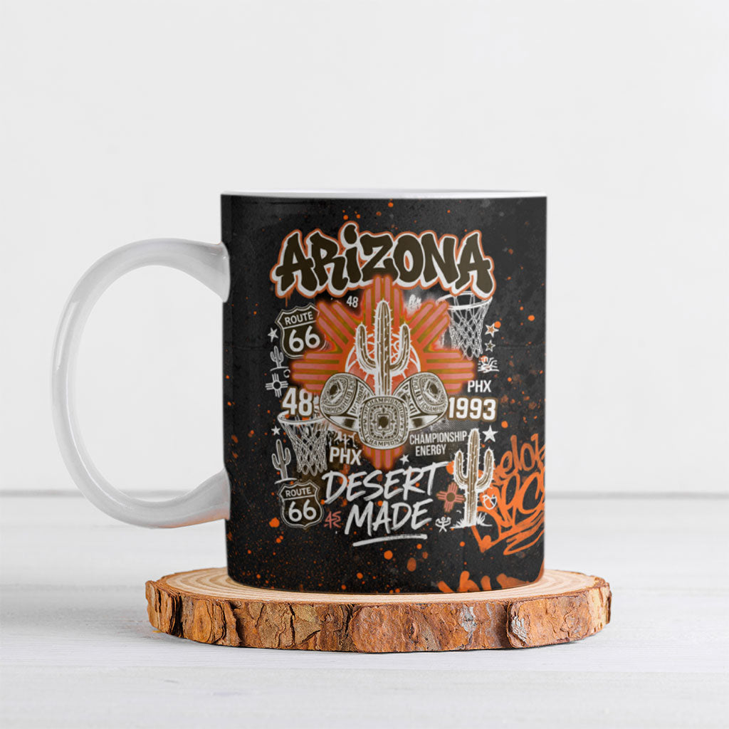 Personalized Arizona Ceramic Mug Graffiti Street Art Southwest Cactus Route 66 Retro