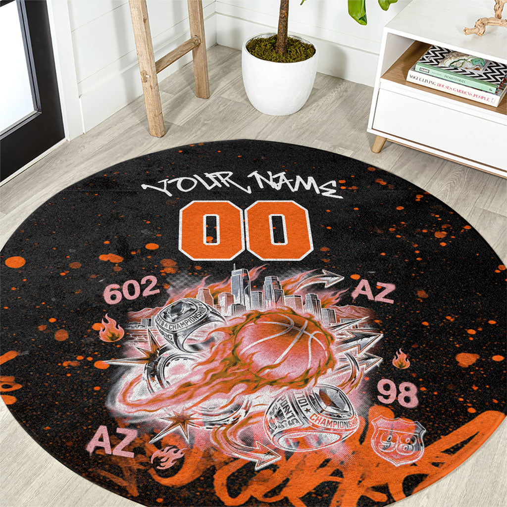 Personalized Arizona Round Carpet Graffiti Street Art Southwest Cactus Route 66 Retro