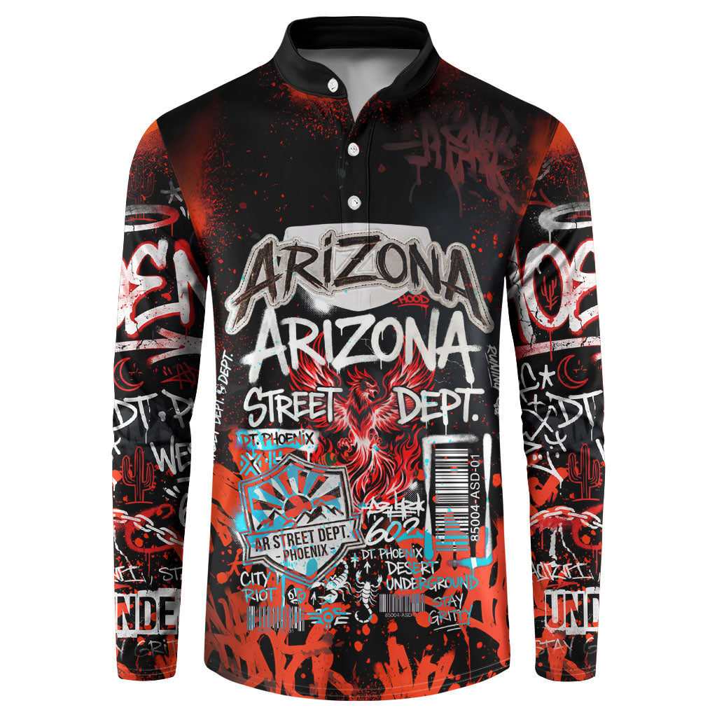 Personalized Arizona Street Graffiti Button Sweatshirt Urban Phoenix Underground Art Phoenix Bird Rattlesnake