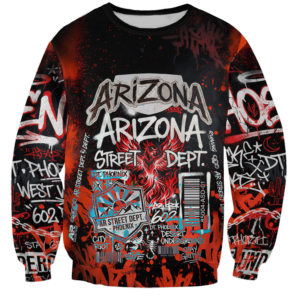 Personalized Arizona Street Graffiti Sweatshirt Urban Phoenix Underground Art Phoenix Bird Rattlesnake