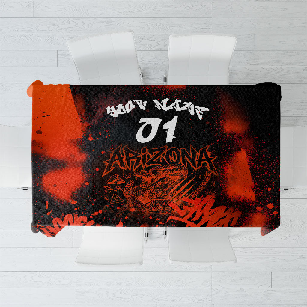 Personalized Arizona Street Graffiti Tablecloth Urban Phoenix Underground Art Phoenix Bird Rattlesnake