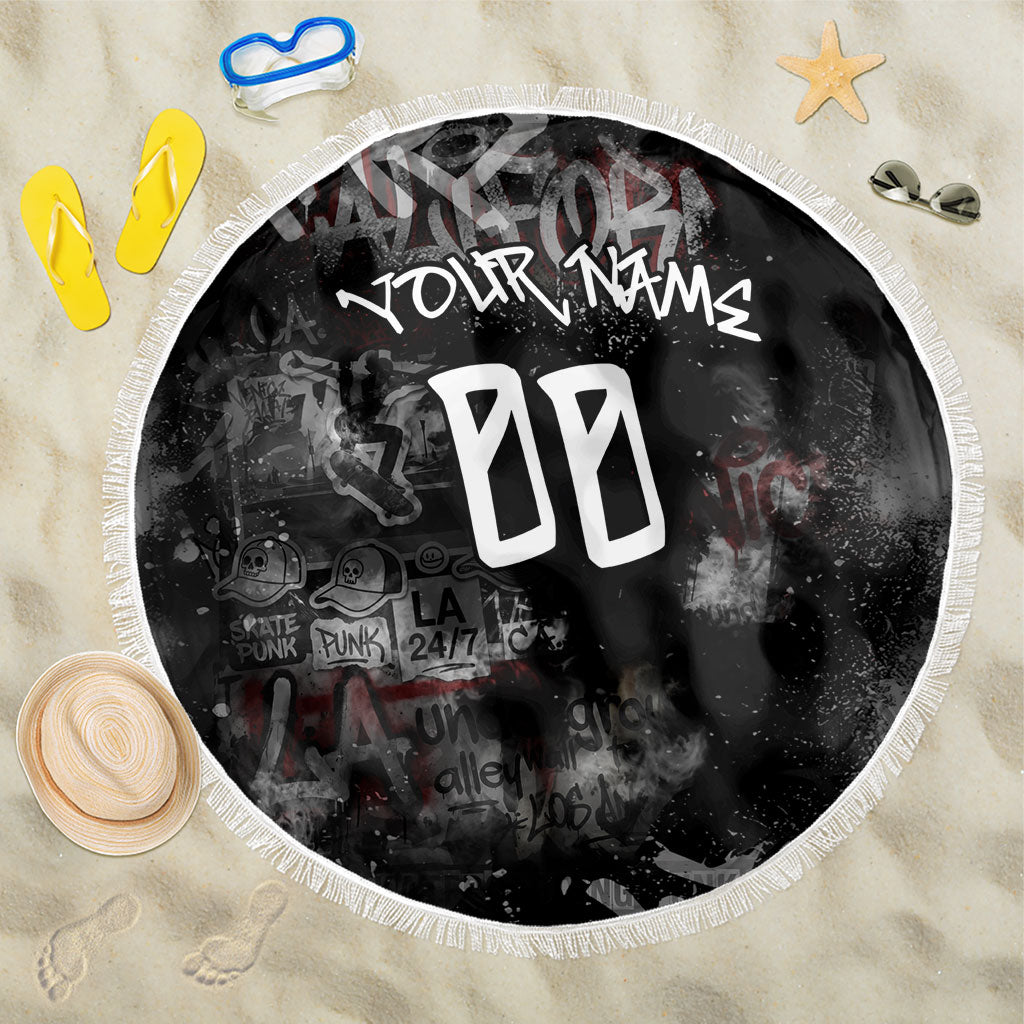 Personalized California West Coast Graffiti Beach Blanket Urban Los Angeles Street Art - Hollywood LAX