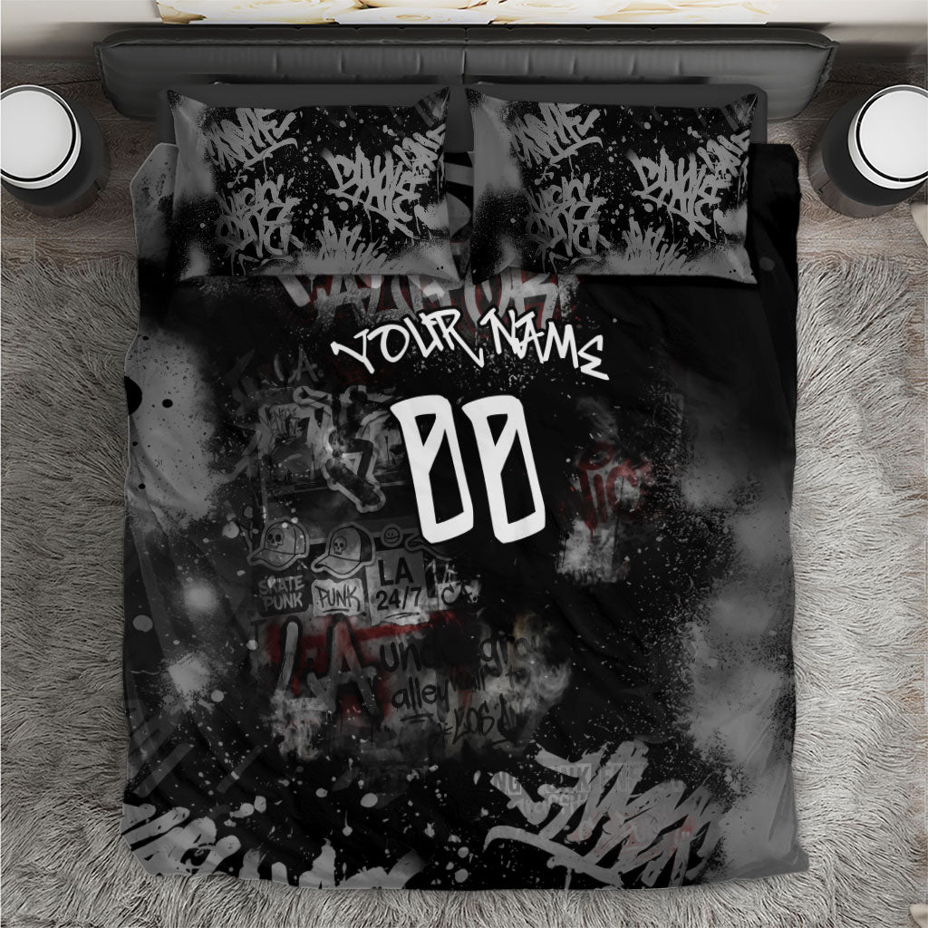 Personalized California West Coast Graffiti Bedding Set Urban Los Angeles Street Art - Hollywood LAX