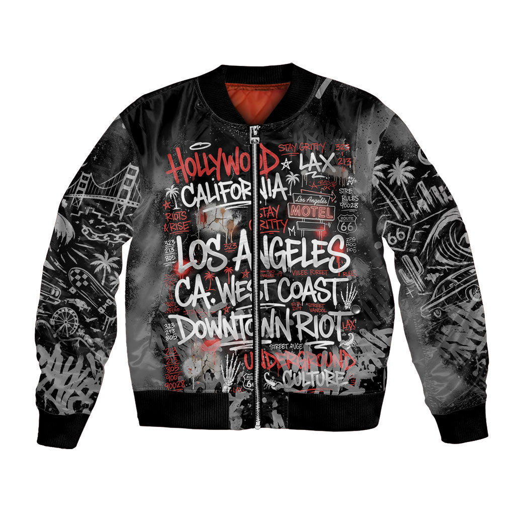 Personalized California West Coast Graffiti Bomber Jacket Urban Los Angeles Street Art - Hollywood LAX