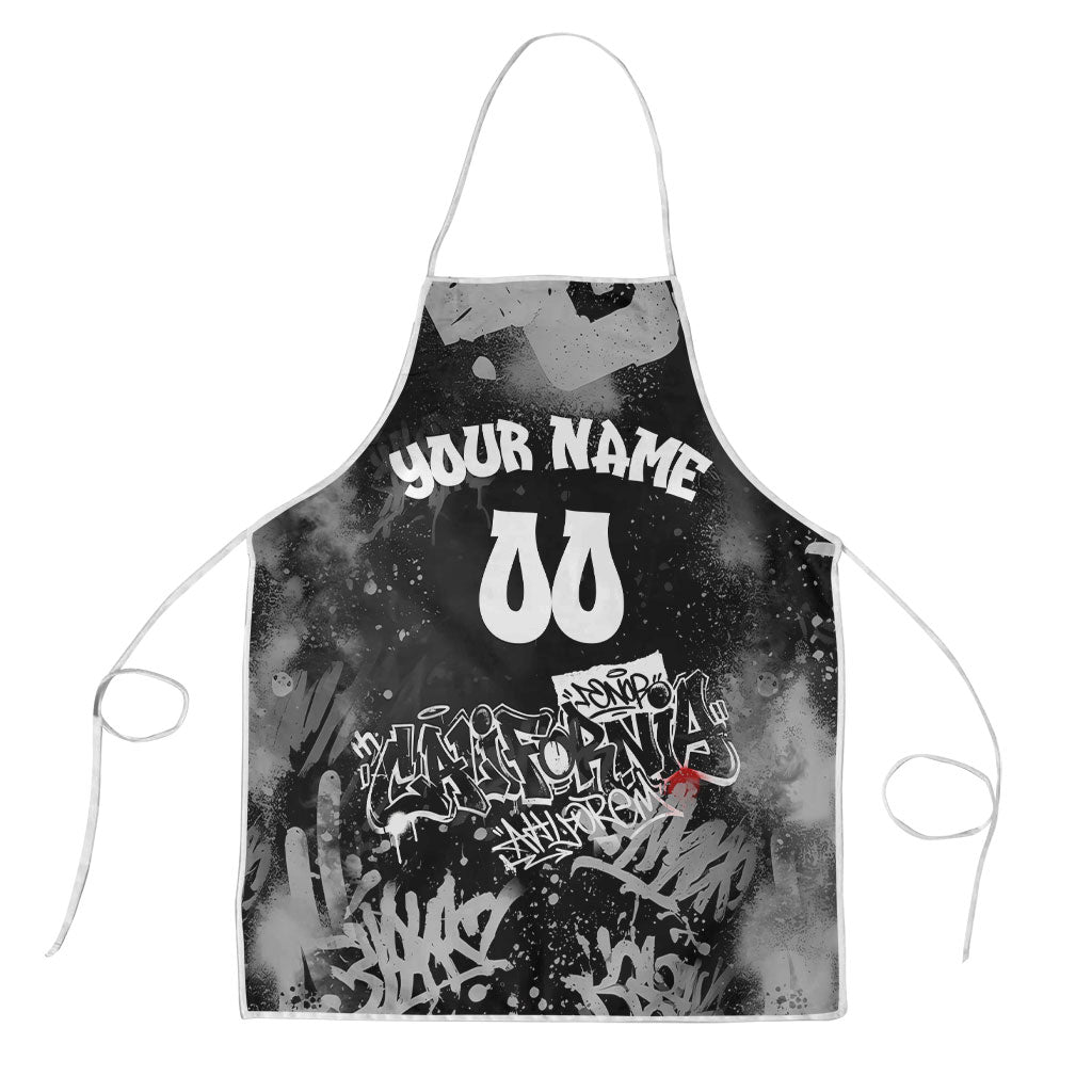 Personalized California Street Graffiti Apron Monochrome Urban Streetwear - Phoenix Bird - West Coast Riot
