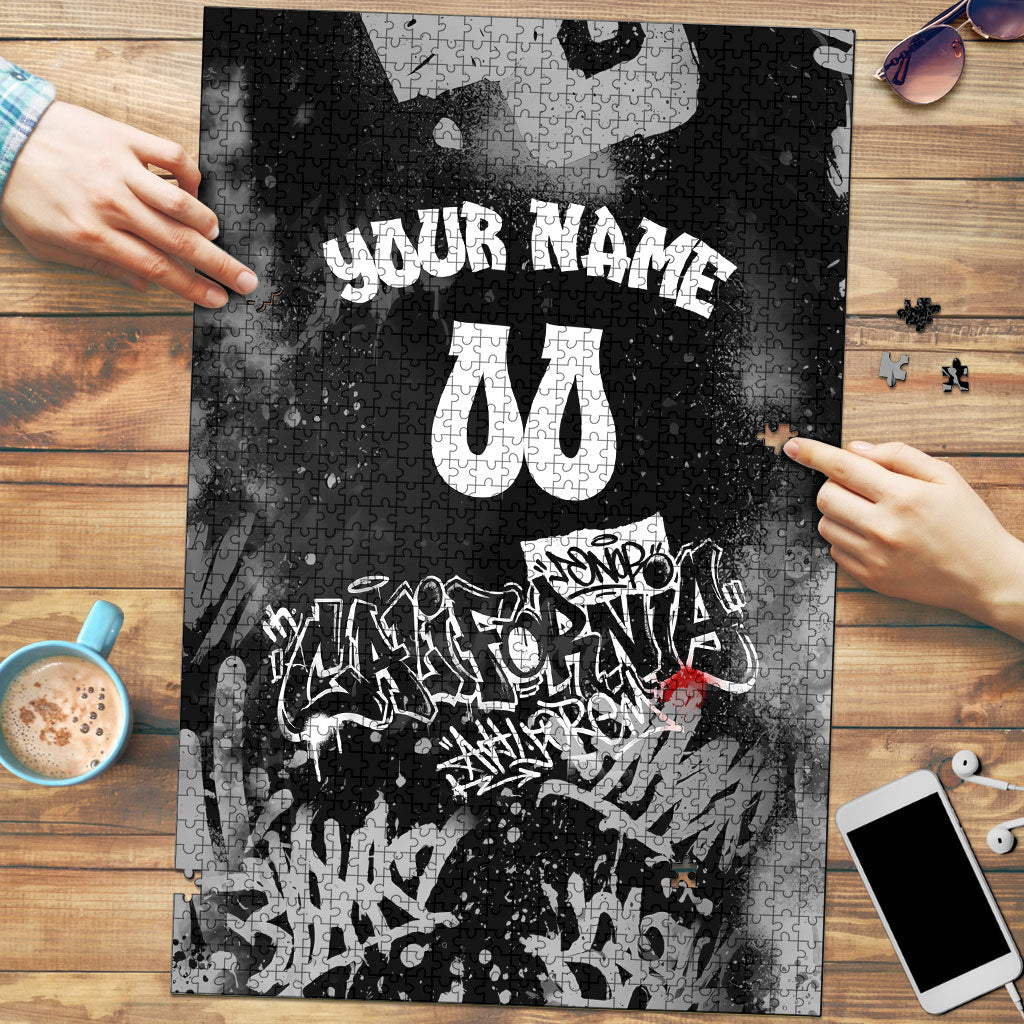 Personalized California Street Graffiti Puzzle Monochrome Urban Streetwear - Phoenix Bird - West Coast Riot