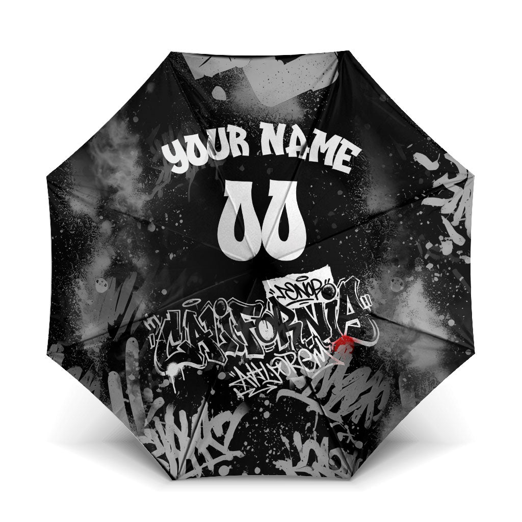 Personalized California Street Graffiti Umbrella Monochrome Urban Streetwear - Phoenix Bird - West Coast Riot