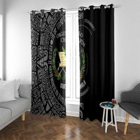 Guatemala National Emblem Window Curtain with Mayan Pattern and Orgullo Chapin Quote Design - Wonder Print Shop