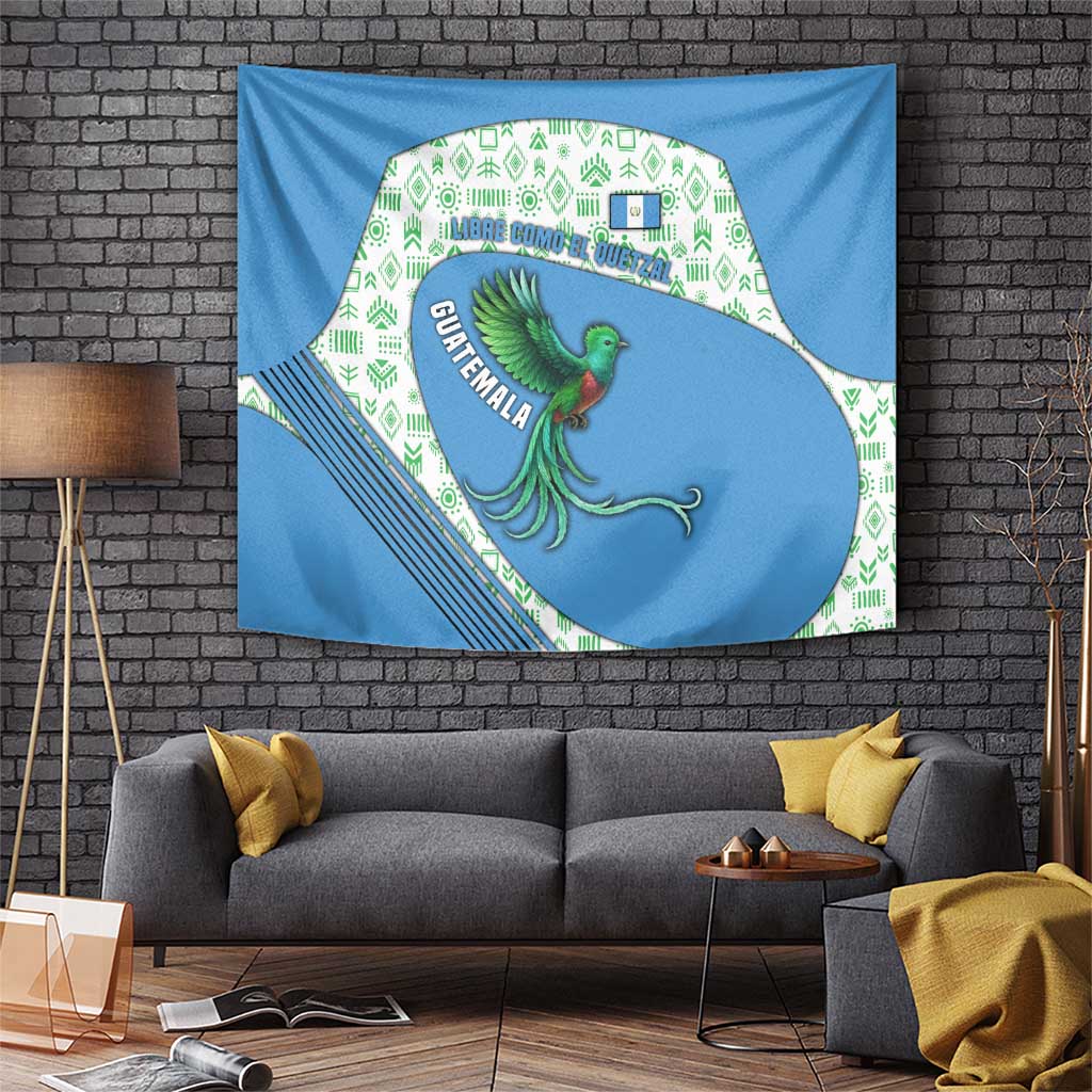 Guatemala Quetzal Bird Tapestry with Tribal Motif and Libre Como El Quetzal Design - Wonder Print Shop
