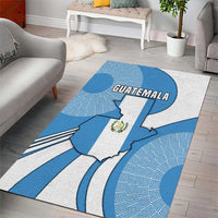Guatemala Flag Map Area Rug with Blue White Swirl and Geometric Pattern Design - Wonder Print Shop