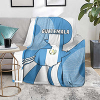 Guatemala Flag Map Blanket with Blue White Swirl and Geometric Pattern Design - Wonder Print Shop