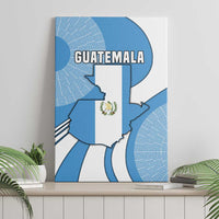 Guatemala Flag Map Canvas Wall Art with Blue White Swirl and Geometric Pattern Design - Wonder Print Shop