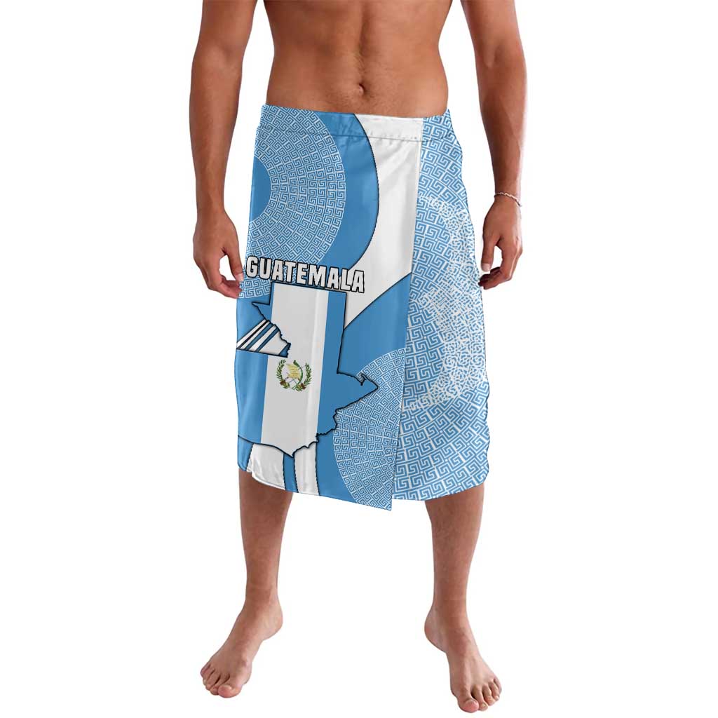 Guatemala Flag Map Lavalava with Blue White Swirl and Geometric Pattern Design - Wonder Print Shop