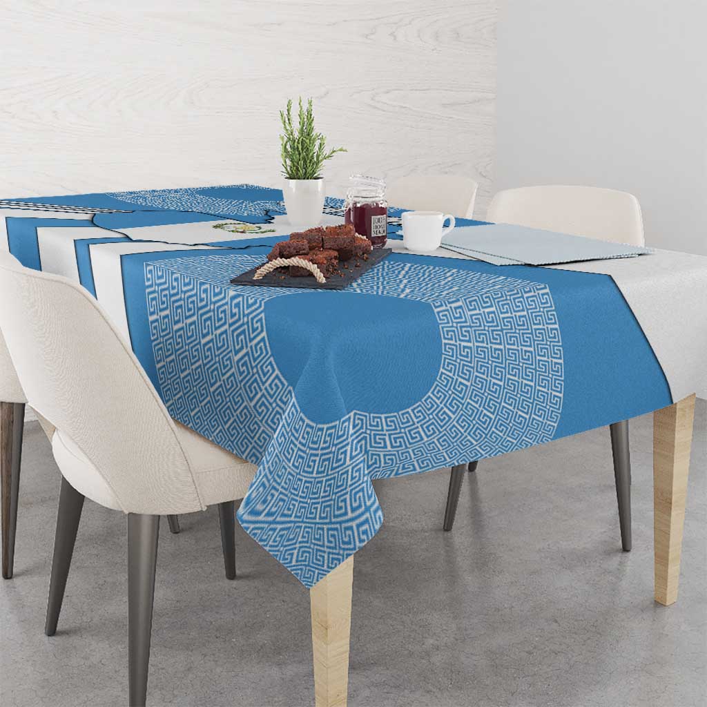 Guatemala Flag Map Tablecloth with Blue White Swirl and Geometric Pattern Design - Wonder Print Shop