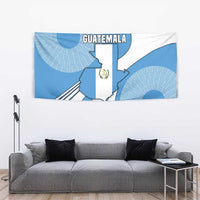 Guatemala Flag Map Tapestry with Blue White Swirl and Geometric Pattern Design - Wonder Print Shop