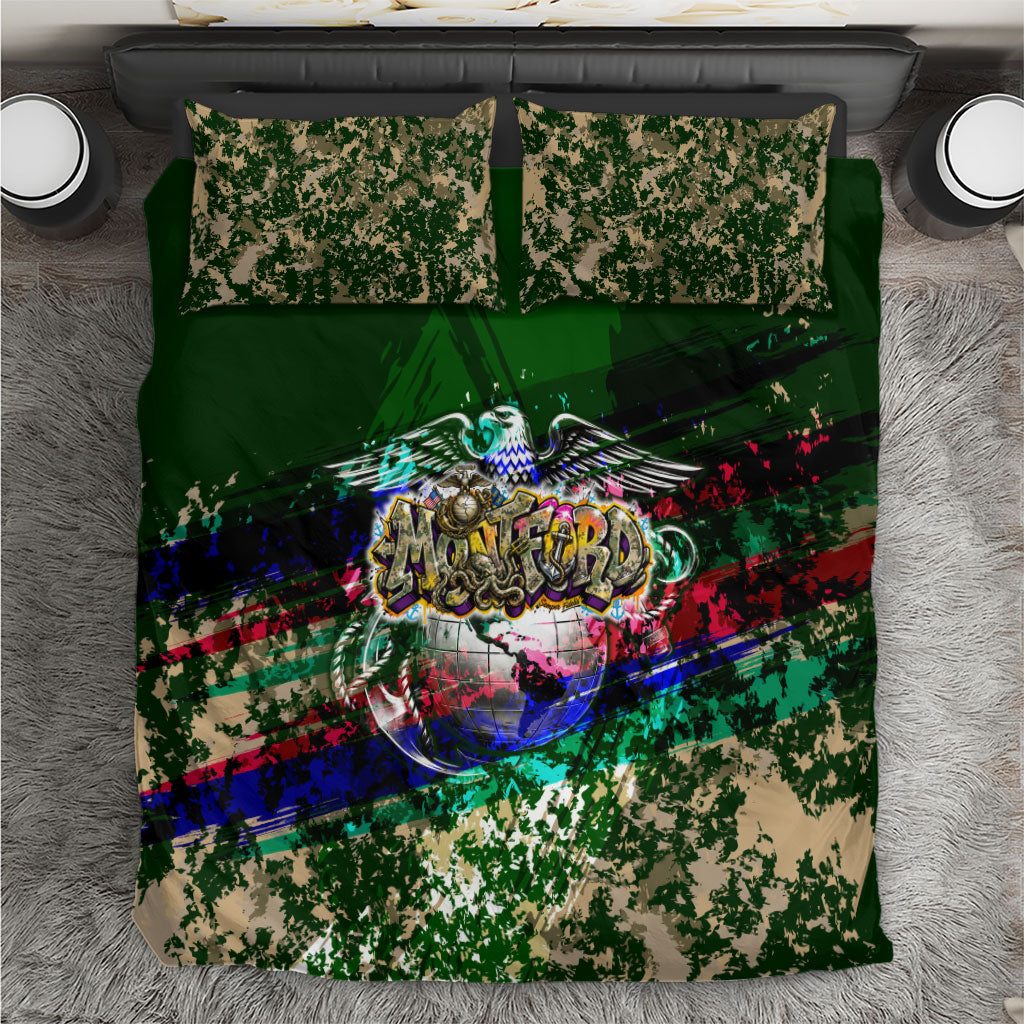 Montford Point Marines 1942 The First 20000 Bedding Set Vintage Vinyl Record Camouflage Graffiti Art