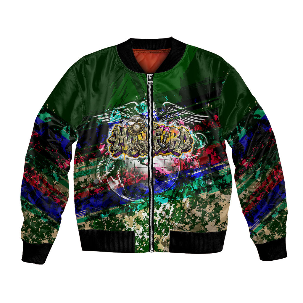 Montford Point Marines 1942 The First 20000 Bomber Jacket Vintage Vinyl Record Camouflage Graffiti Art