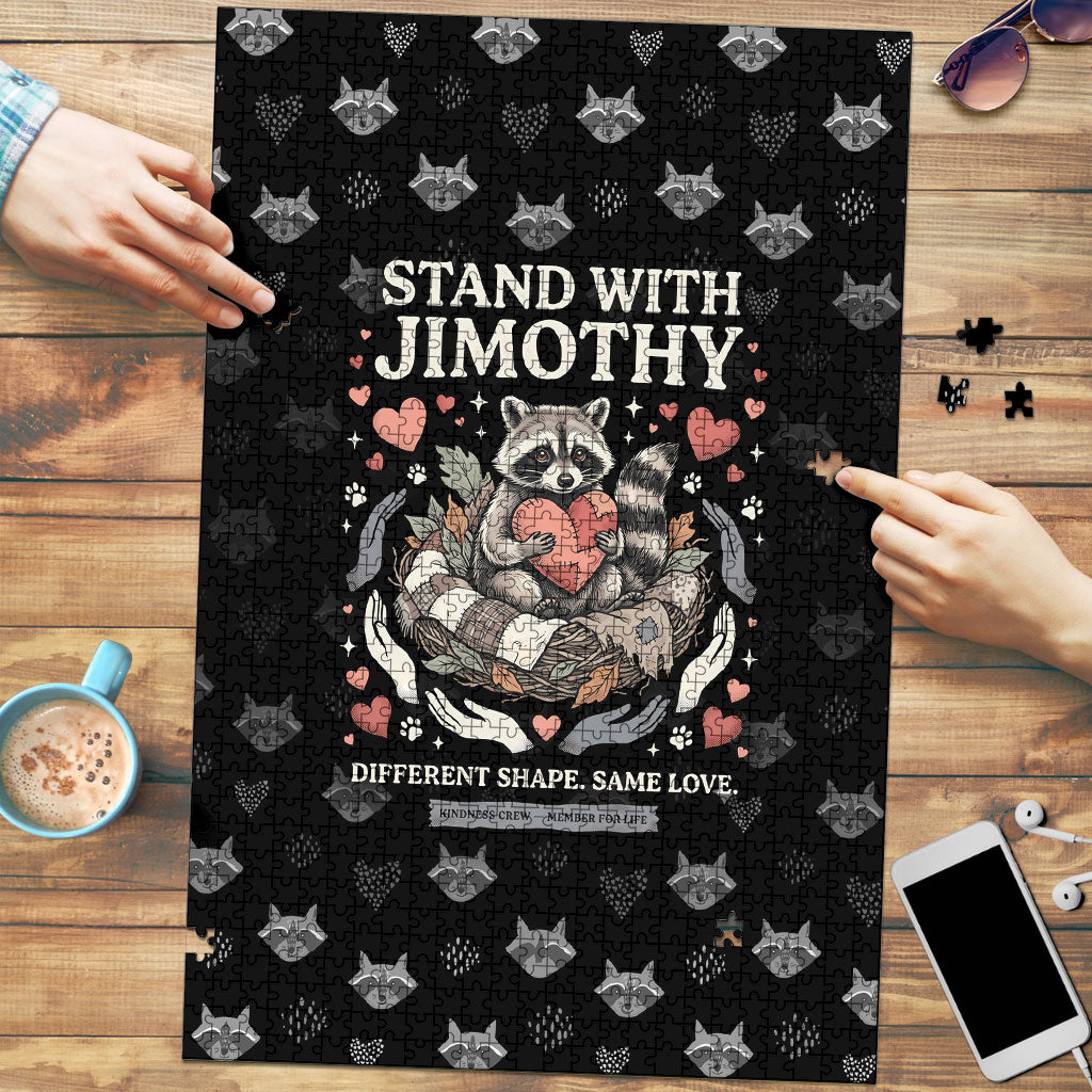 Jimothy The Raccoon Puzzle Vintage Raccoon Small Frame Big Heart