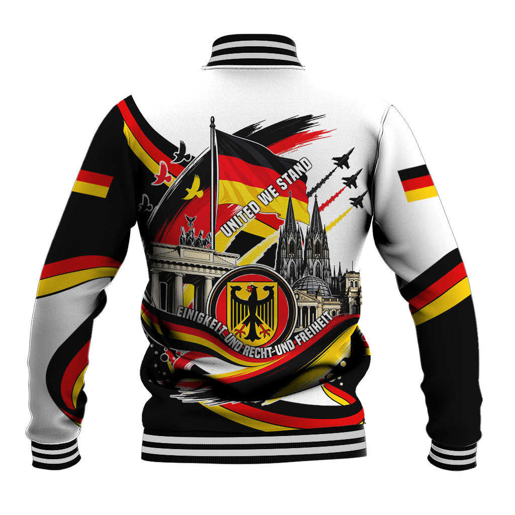 German Unity Day Baseball Jacket Patriotic Flag Brandenburg Gate