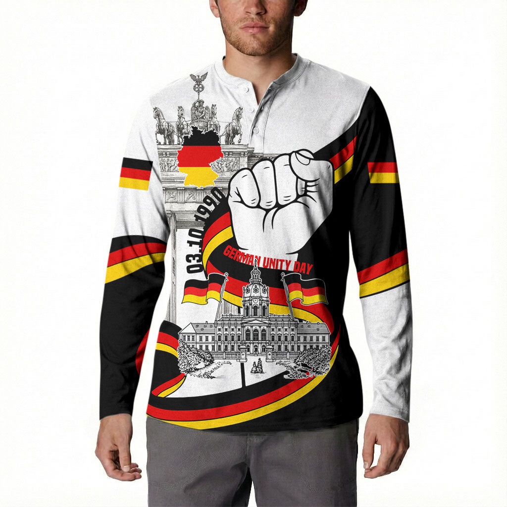 German Unity Day Button Sweatshirt Patriotic Flag Brandenburg Gate
