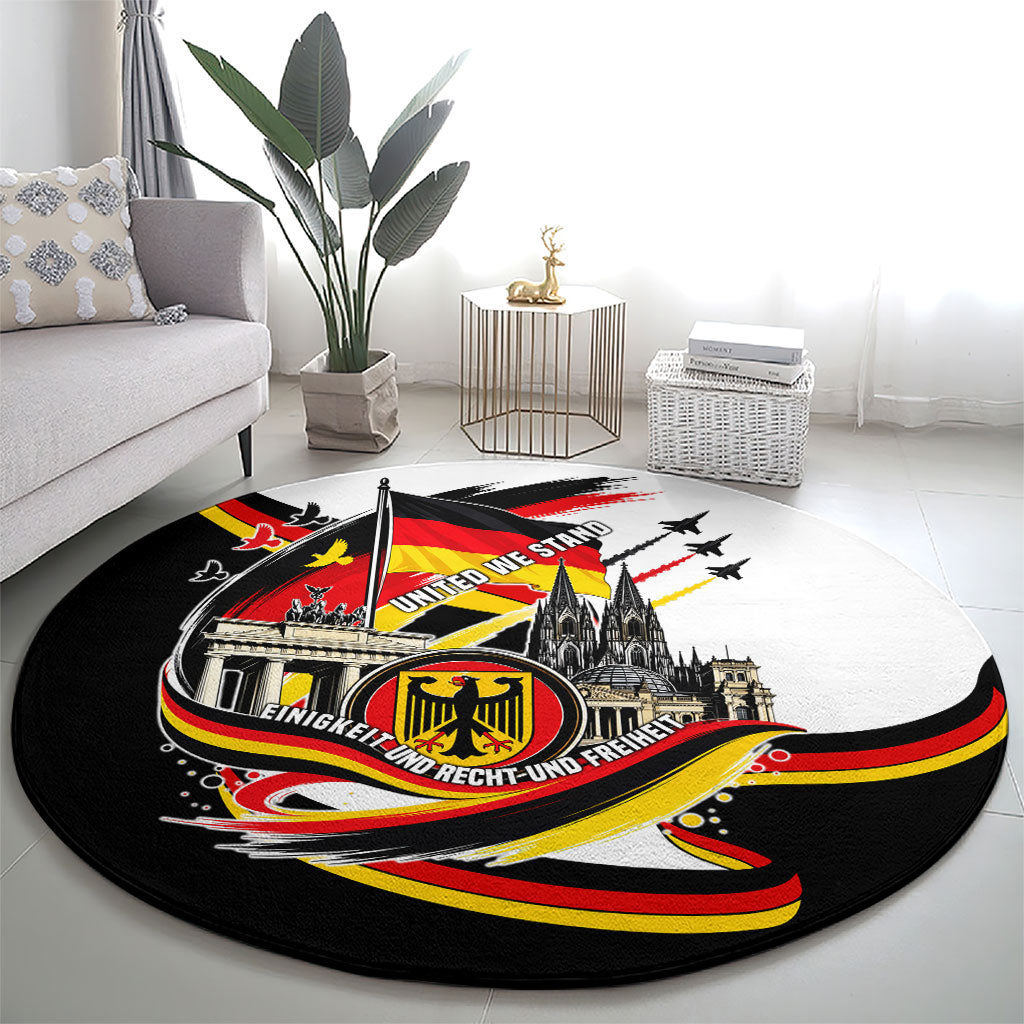 German Unity Day Round Carpet Patriotic Flag Brandenburg Gate